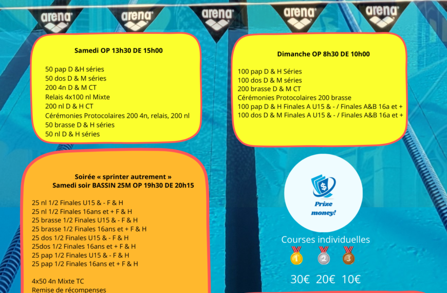LNA TOUR Poitiers 13 et 14 juin 2026 à la piscine de la Ganterie